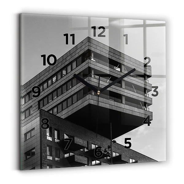 Horloge carrée en verre Architecture à Amsterdam