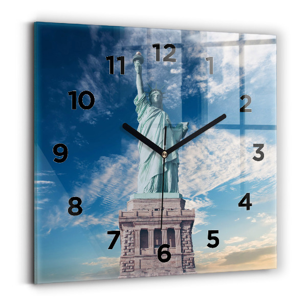 Horloge murale carrée Statue de la Liberté à New York