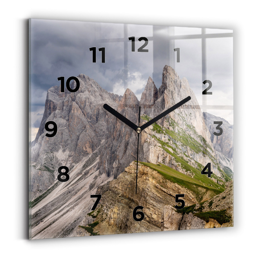 Horloge carrée en verre Montagnes rocheuses