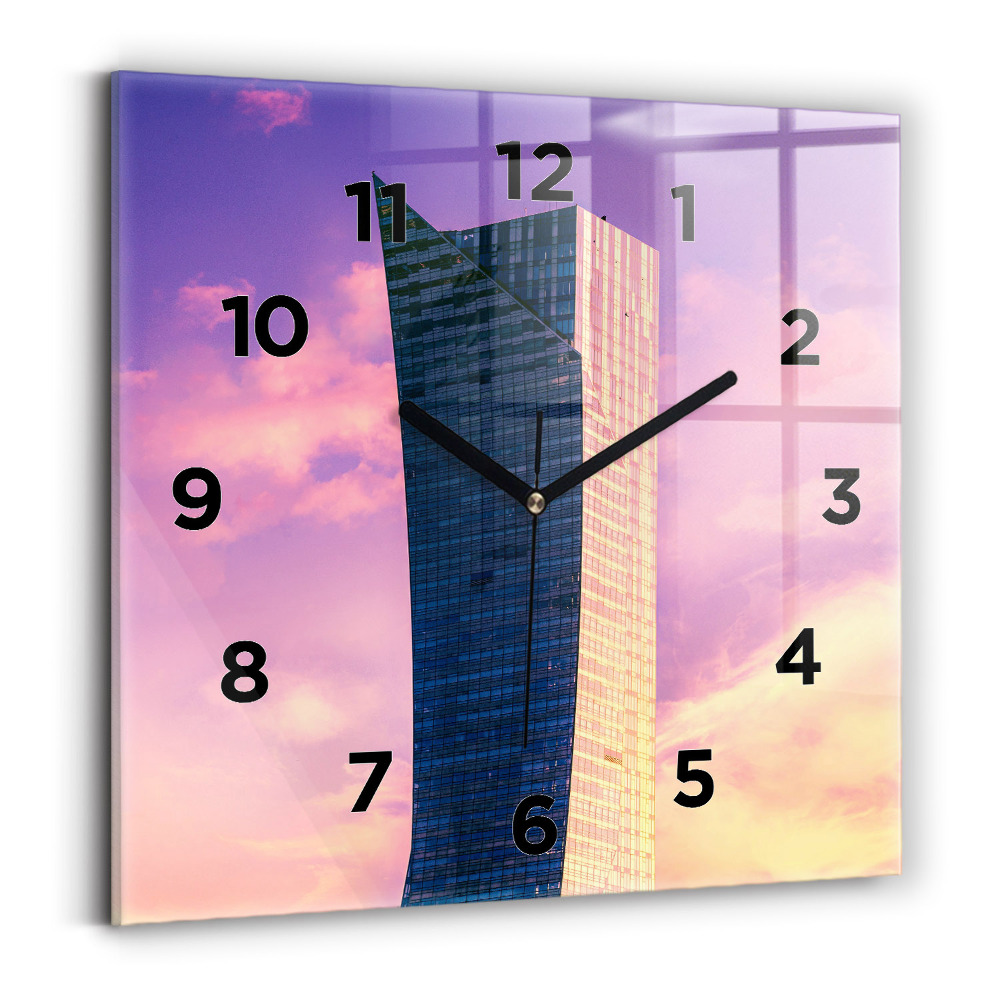 Horloge murale carrée Gratte-ciel à Varsovie