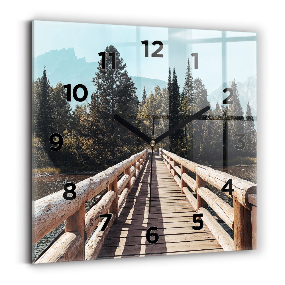 Horloge murale carrée Montagnes à Yellowstone