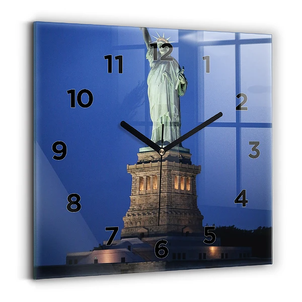 Pendule carrée en verre Statue de la Liberté à New York