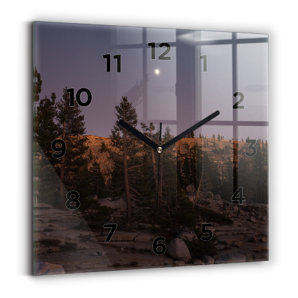 Pendule carrée en verre Route caillouteuse de Yosemite