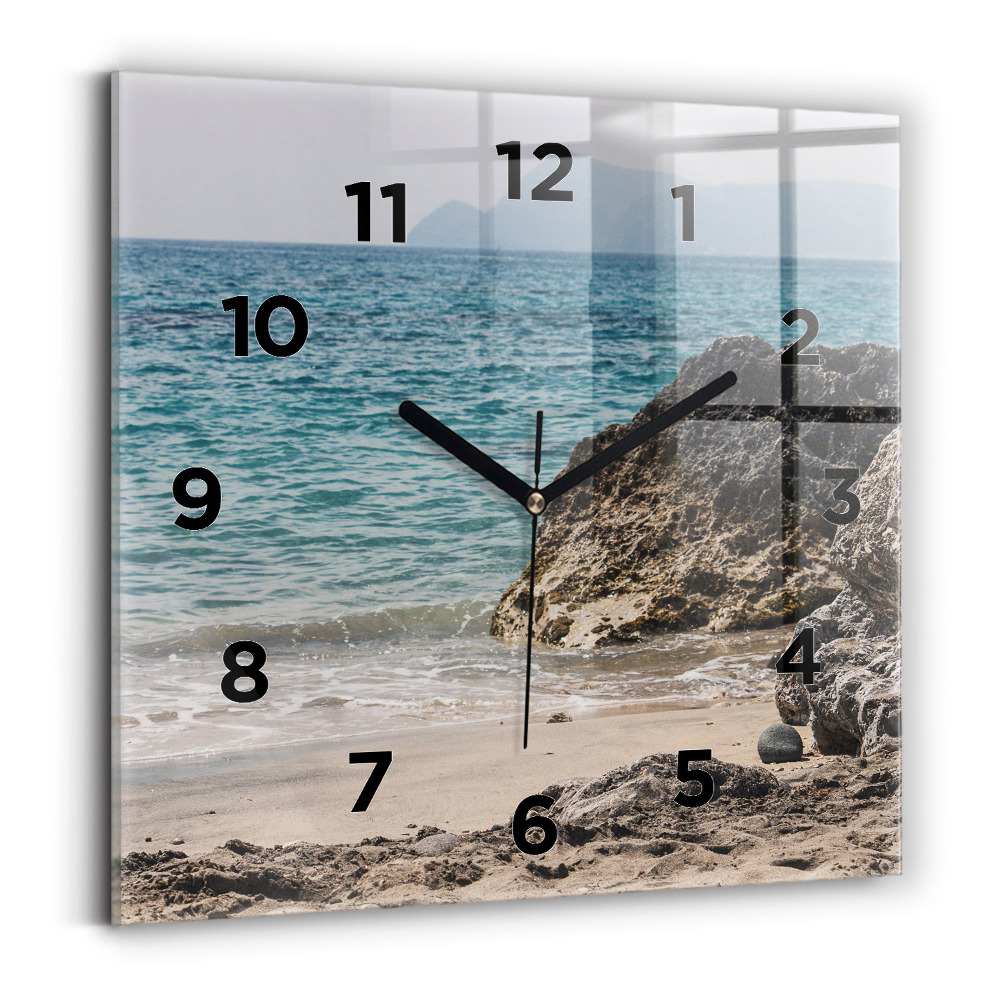 Horloge murale carrée Vue de la mer Méditerranée