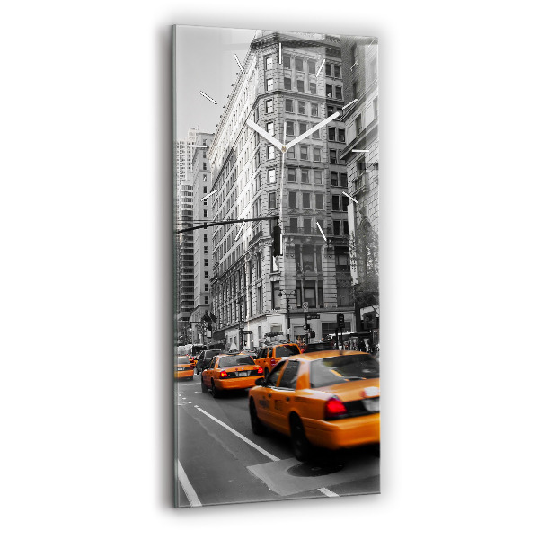 Horloge verticale en verre Manhattan et taxis