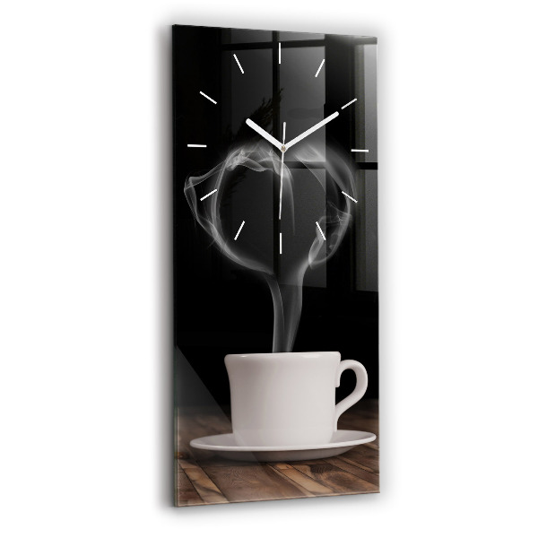 Horloge murale en verre rectangulaire Tasse de café chaud