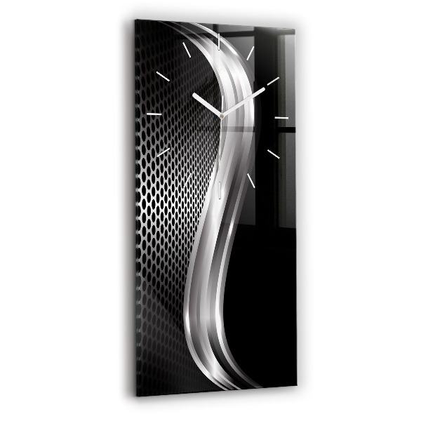 Horloge rectangulaire verticale Abstraction noire de métal