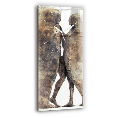 Horloge murale en verre rectangulaire Abstraction personnes sable