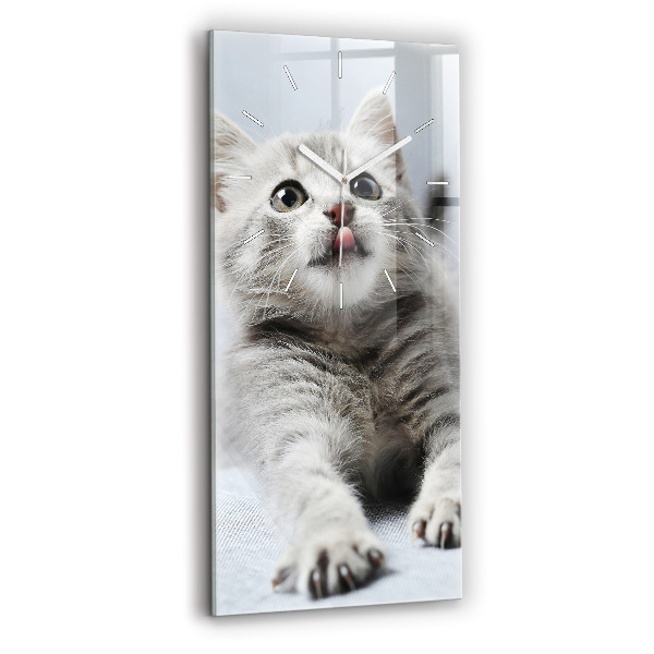 Horloge rectangulaire verticale Chat sur un canapé