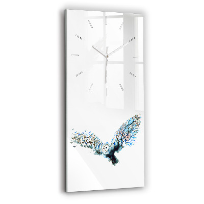 Horloge murale en verre rectangulaire Liberté et nature des oiseaux