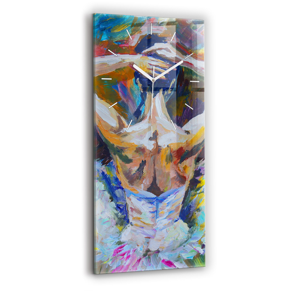 Horloge murale en verre rectangulaire Ballerine peinte