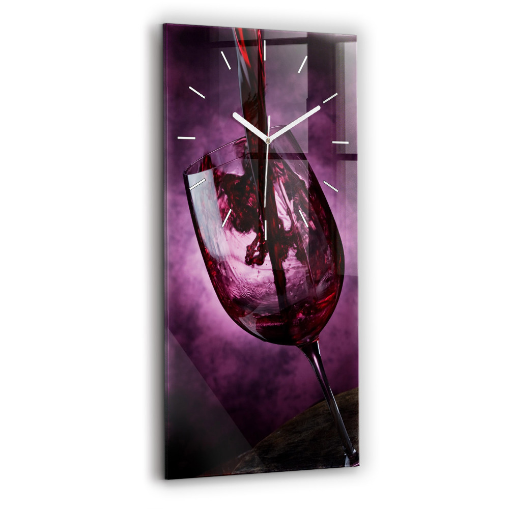 Horloge murale verticale Verre à vin
