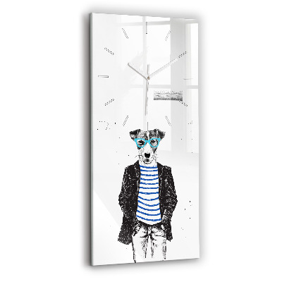 Horloge murale verticale Chien dans un corps humain