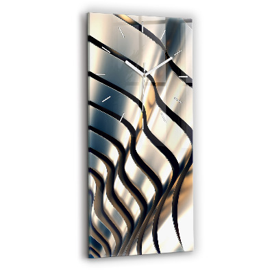 Horloge verticale en verre Motif argenté