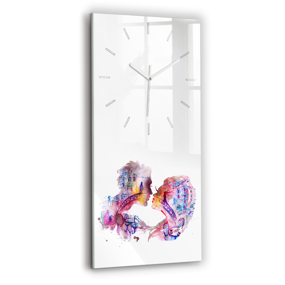 Horloge verticale en verre Deux corps, une âme