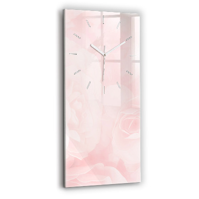 Horloge verticale en verre Roses en fleurs