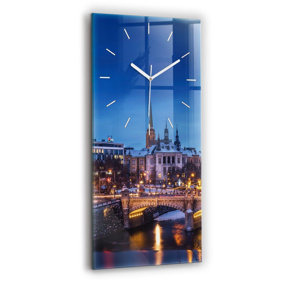 Horloge rectangulaire verticale Panorama de la ville de Pilsen