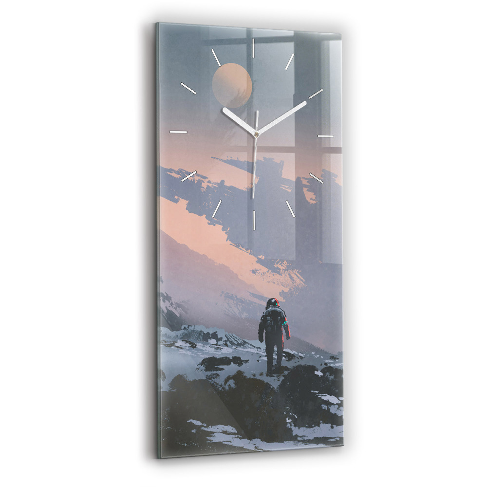 Horloge verticale en verre Astronautes Voie lactée