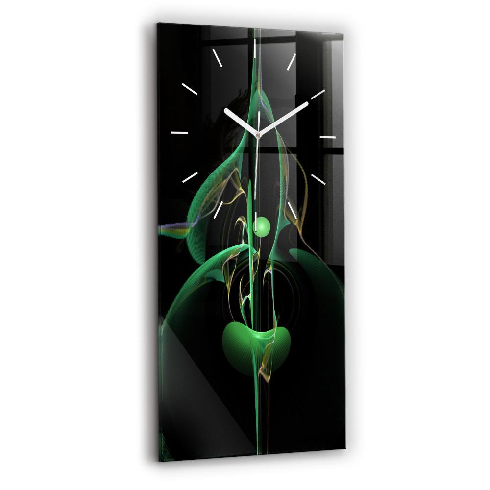 Horloge rectangulaire verticale Abstraction verte