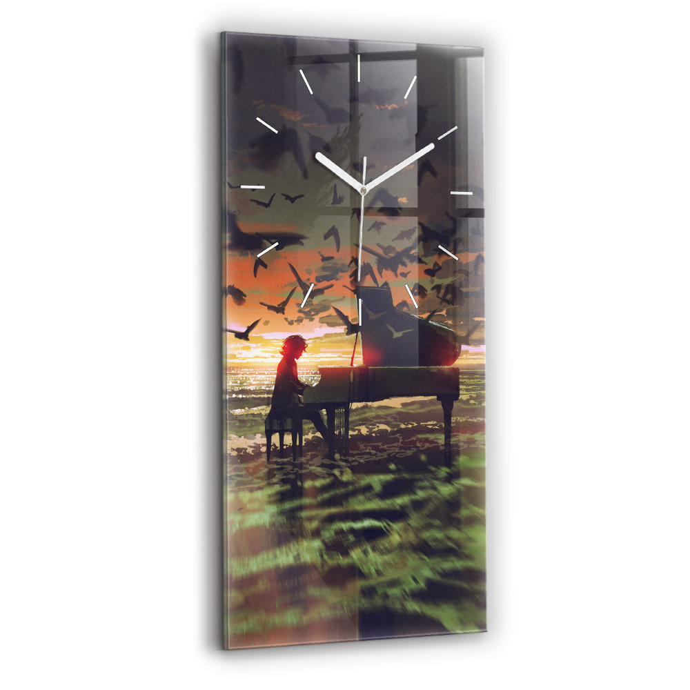 Horloge murale en verre rectangulaire Concert sur la plage