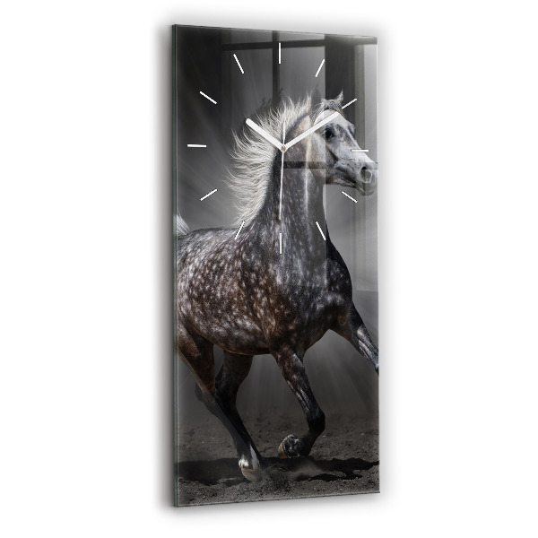 Horloge verticale en verre Cheval au galop