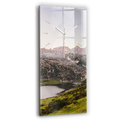 Horloge rectangulaire verticale Lac et montagnes des Pyrénées
