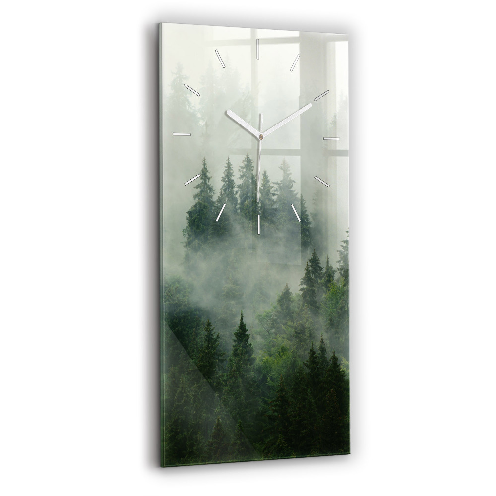 Horloge murale verticale Forêt brumeuse