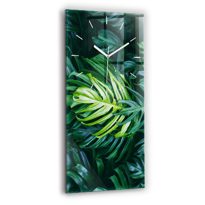 Horloge murale en verre rectangulaire Nature tropicale