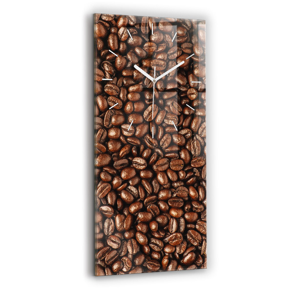 Horloge murale en verre rectangulaire Grains de café