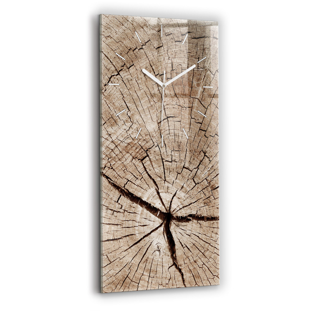 Horloge verticale en verre Tronc en bois ancien