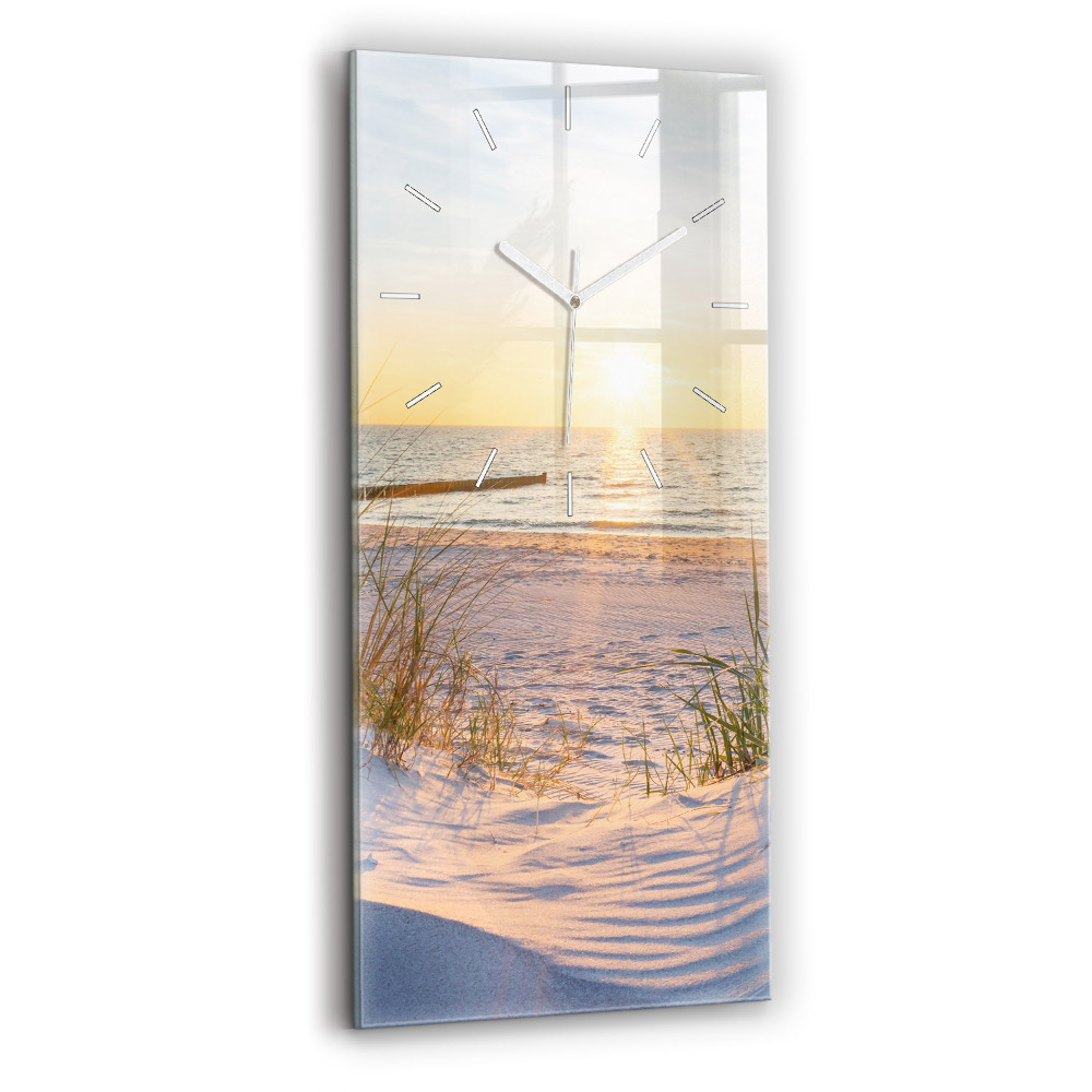 Horloge murale verticale Coucher de soleil sur la mer