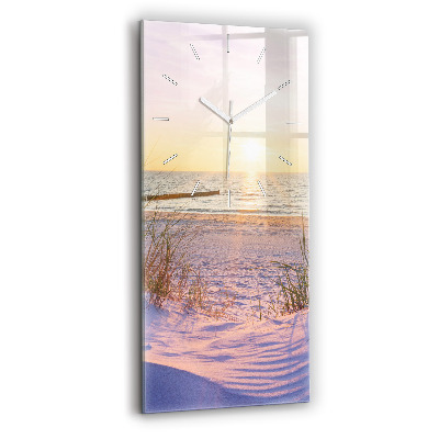 Horloge murale en verre rectangulaire Soleil polonais Mer