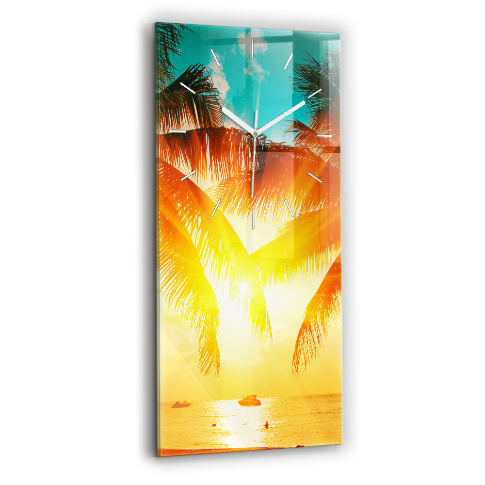 Horloge murale en verre rectangulaire Vacances Repos Été