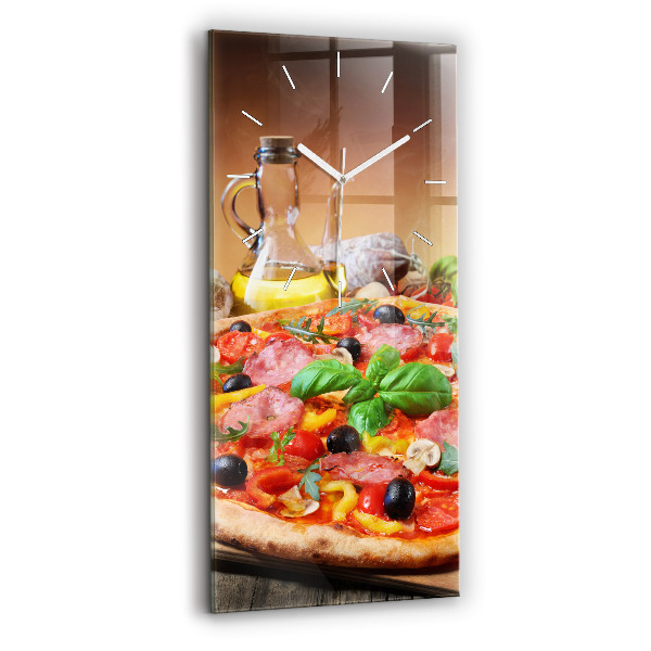 Horloge verticale en verre Cœur culinaire de l'Italie