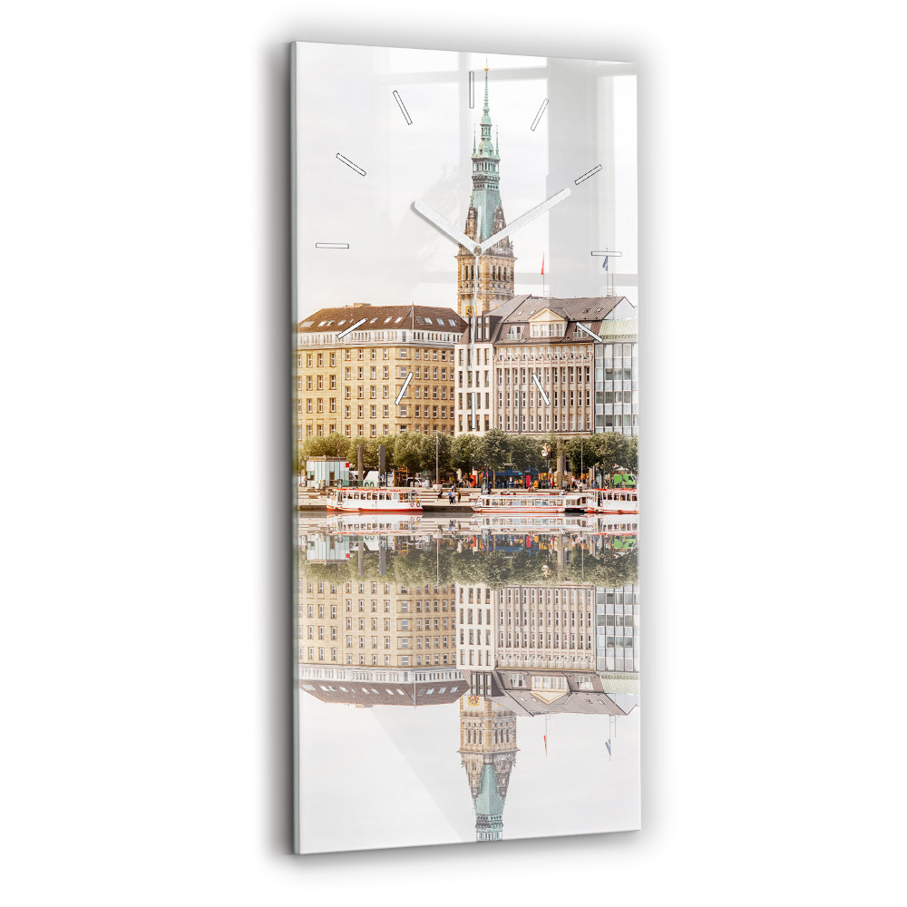 Horloge murale verticale Fleuve Hambourg Allemagne