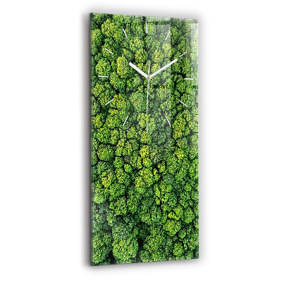 Horloge murale en verre rectangulaire Forêt vue du ciel