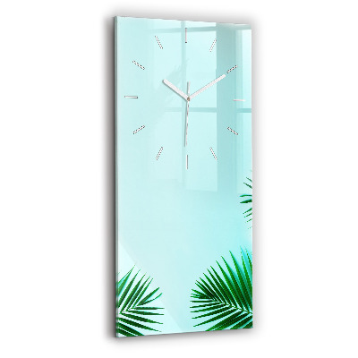 Horloge verticale en verre Palmiers verts
