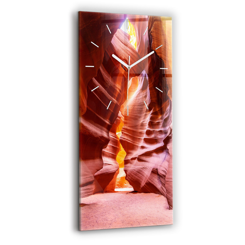 Horloge verticale en verre Canyon de sable