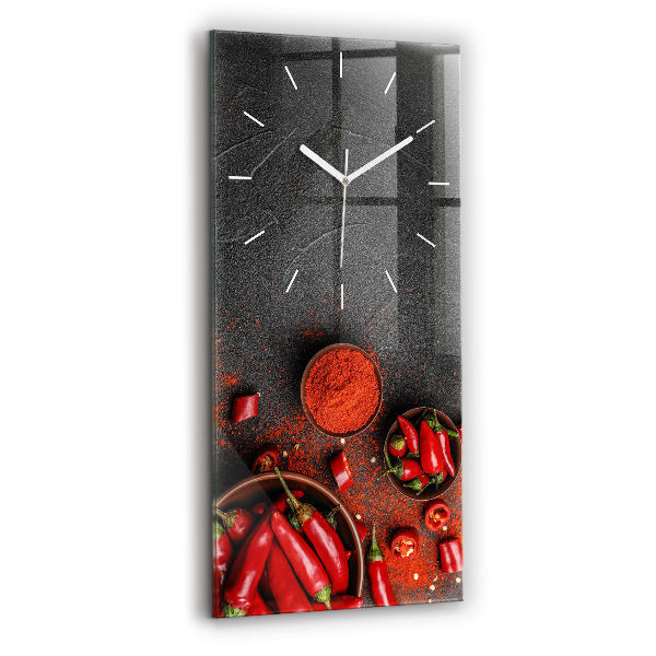 Horloge murale verticale Poivrons rouges