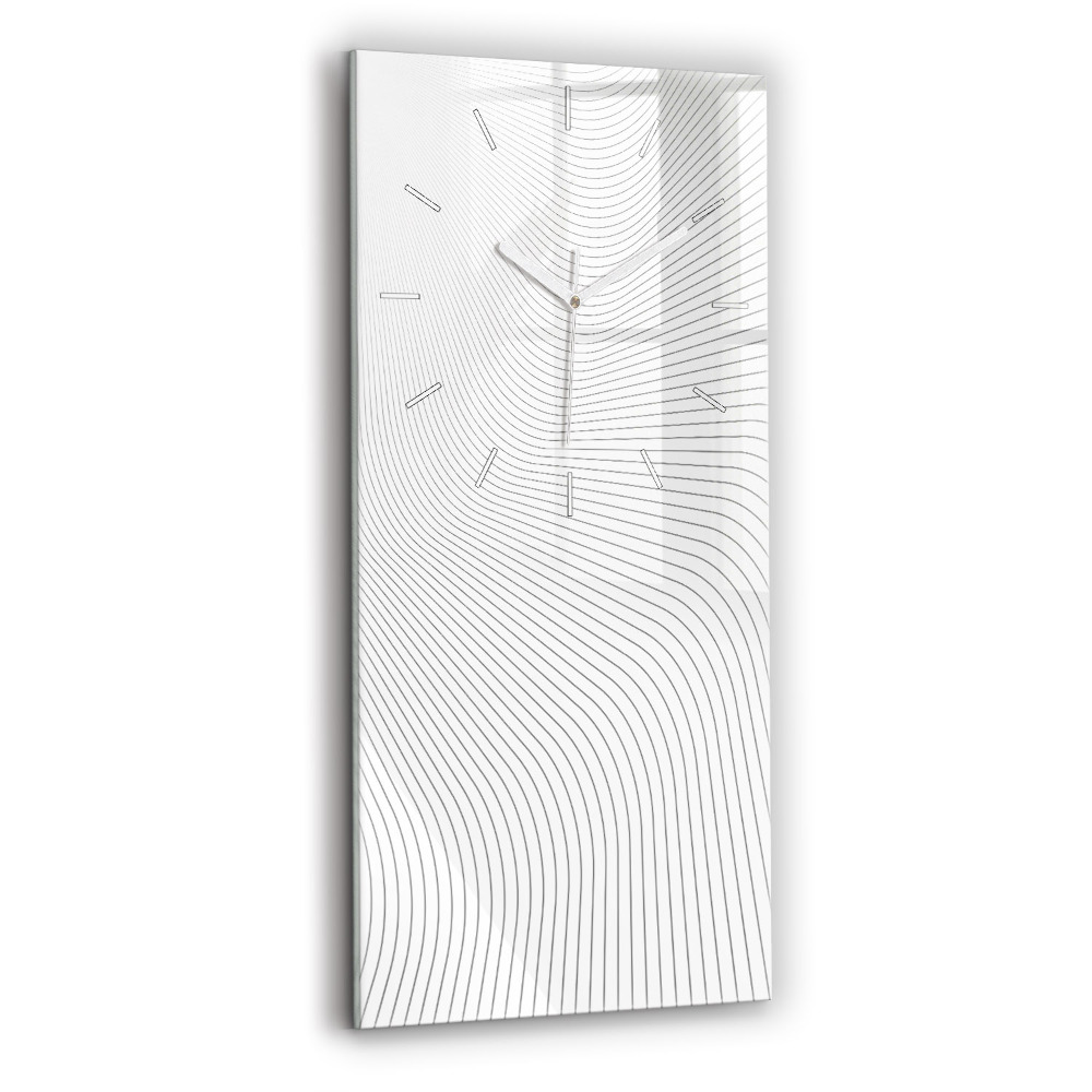 Horloge verticale en verre Lignes abstraites