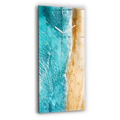 Horloge verticale en verre Personnes sur la plage