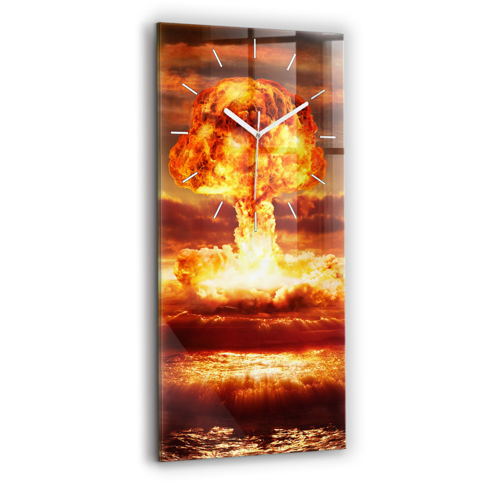 Horloge verticale en verre Explosion d'une bombe atomique