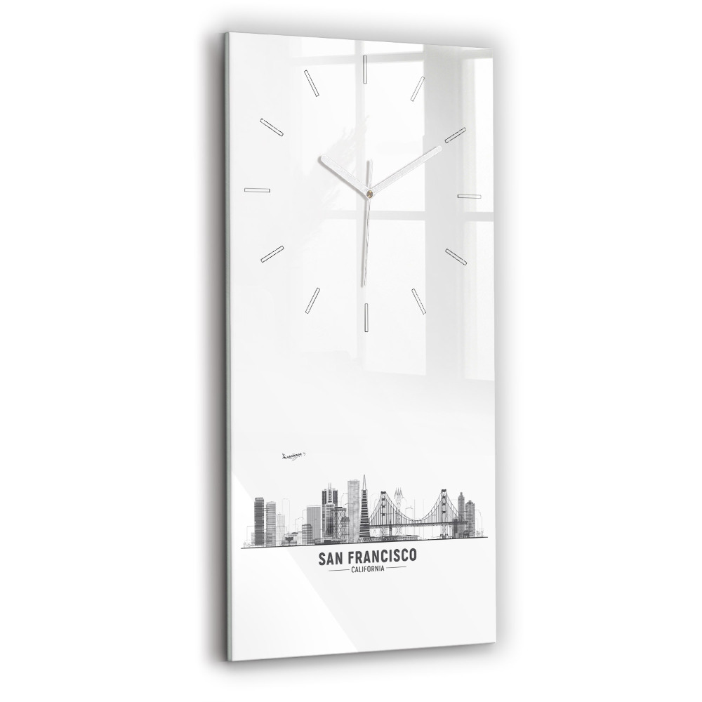 Horloge verticale en verre Panorama de San Francisco