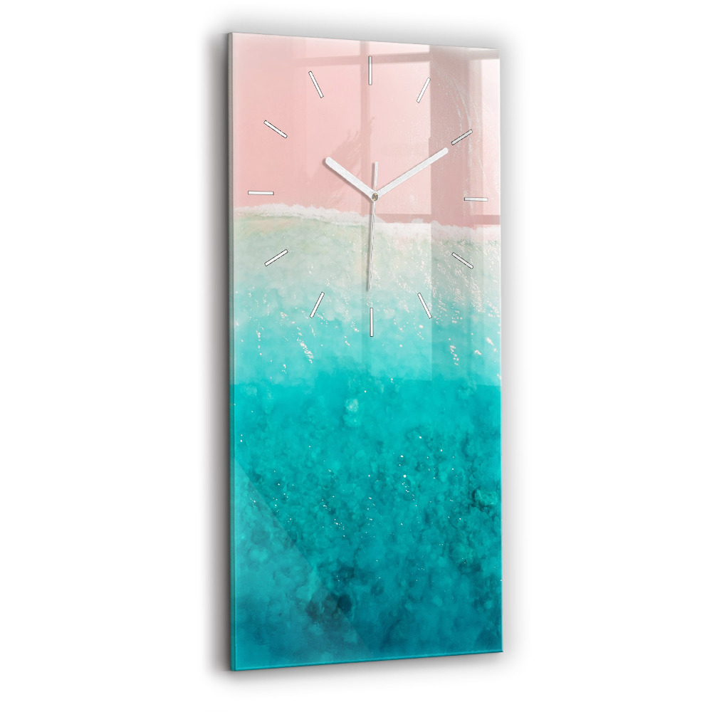 Horloge murale en verre rectangulaire Plage de sable marin