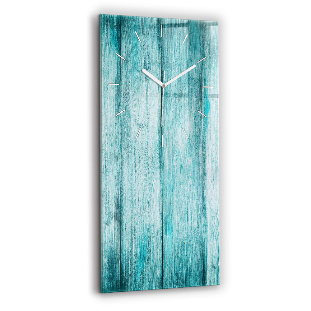 Horloge murale verticale Bois ancien bleu