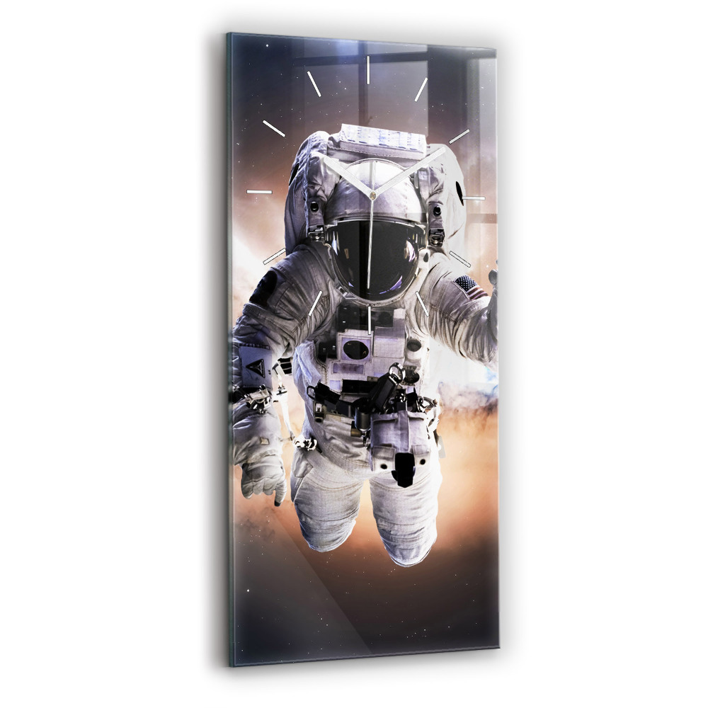 Horloge verticale en verre Astronaute dans l'espace