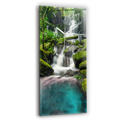Horloge murale en verre rectangulaire Chute d'eau en Thaïlande