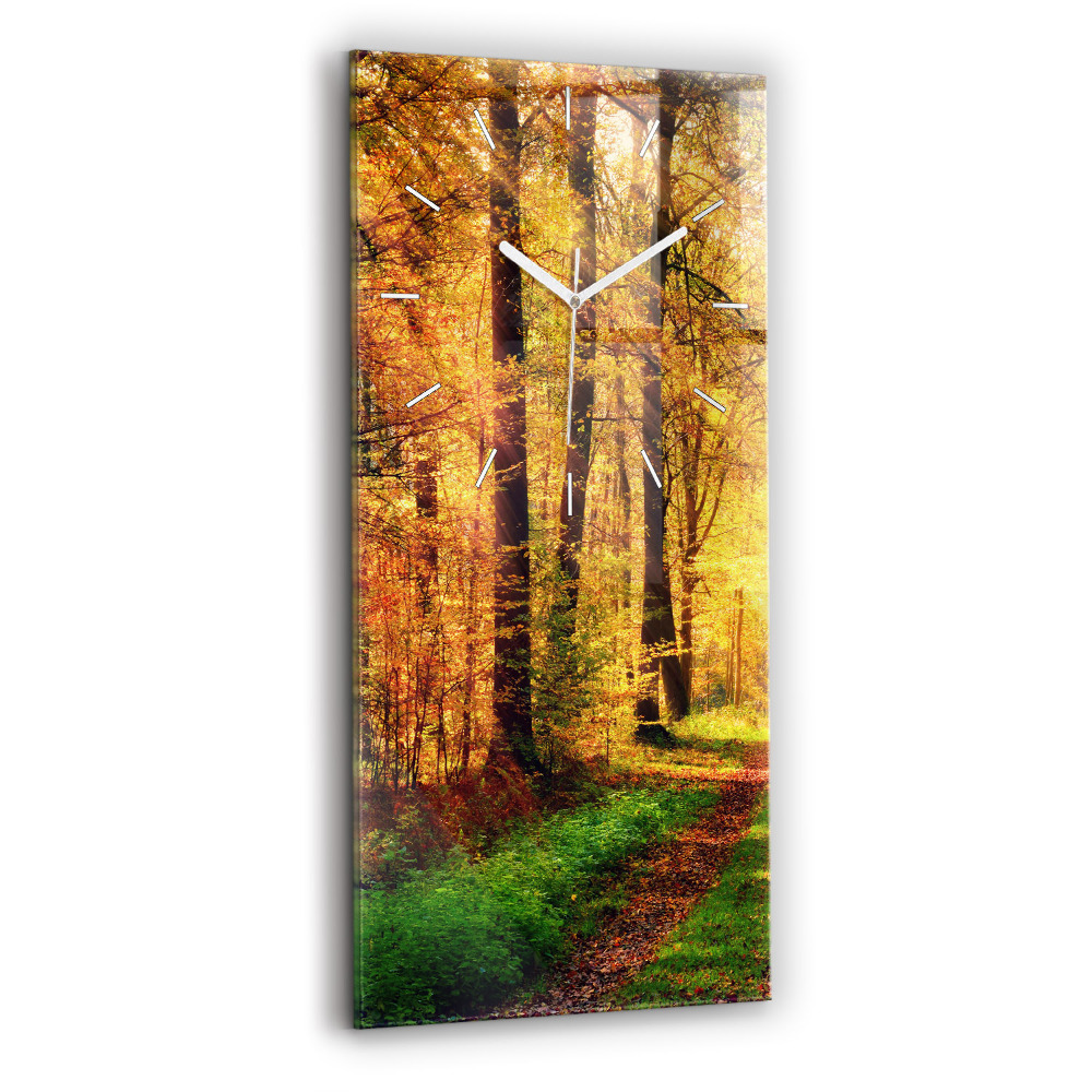 Horloge murale verticale Paysage de forêt d'automne