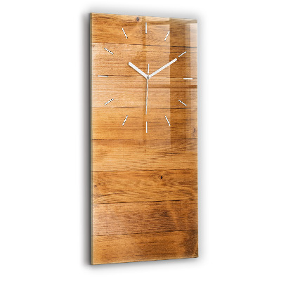 Horloge verticale en verre Planches de bois