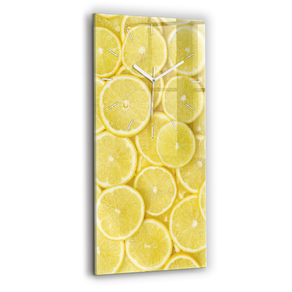 Horloge murale en verre rectangulaire Tranches de citron